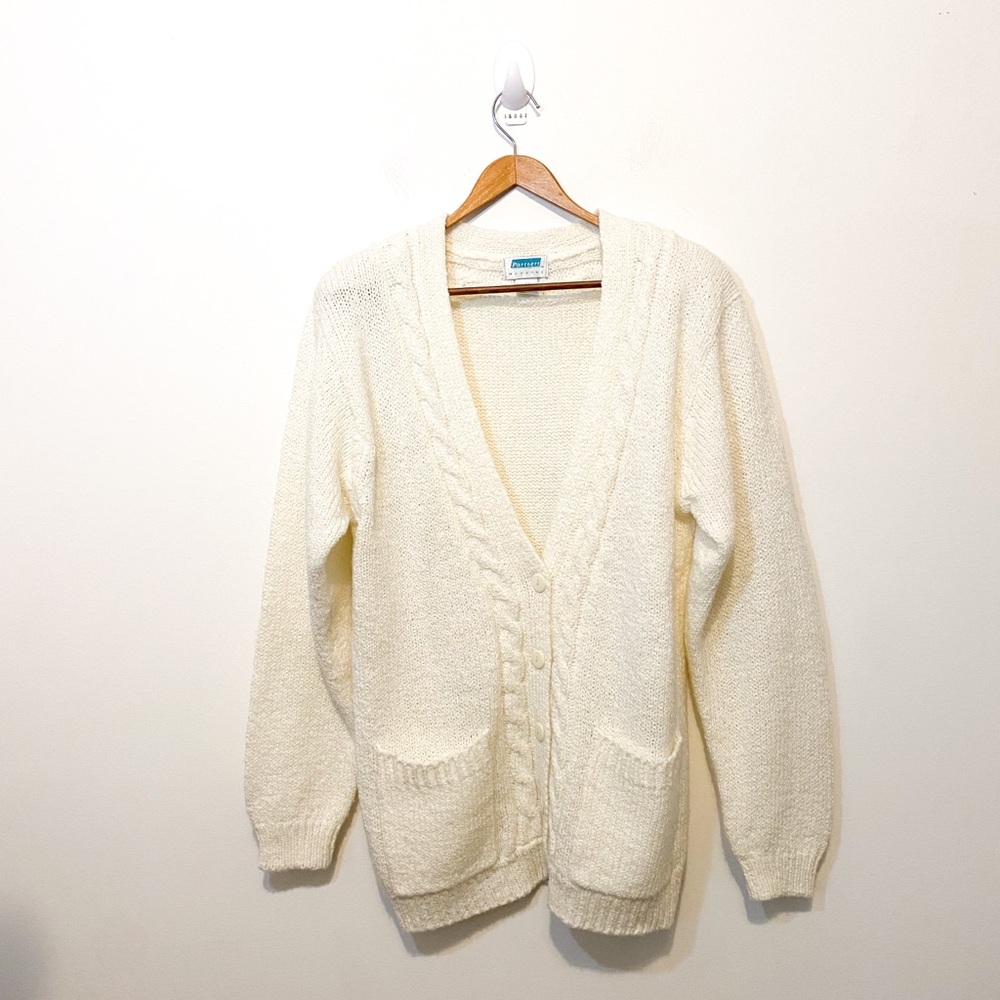 Vintage 90s Grandma Cardigan Oversized Knit Sweater